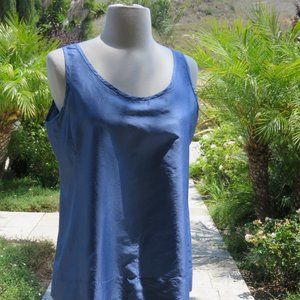 Eileen Fisher Small Periwinkle  Blue Silk Tank Top